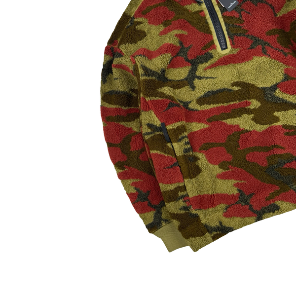 Stone Island 2022 Heritage Camo Teddy Fleece Pullover Hoodie  - Small