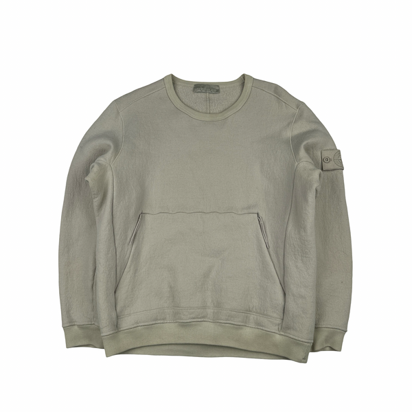 Stone Island 2018 Beige Wool Ghost Crewneck - Large