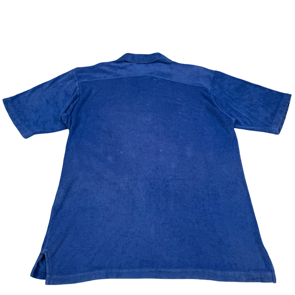 Stone Island Blue 1997 Vintage Towelling Polo T Shirt - Large