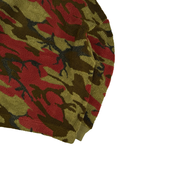 Stone Island 2022 Heritage Camo Teddy Fleece Pullover Hoodie  - Small