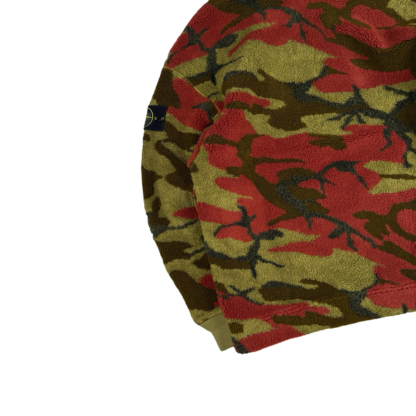 Stone Island 2022 Heritage Camo Teddy Fleece Pullover Hoodie  - Small