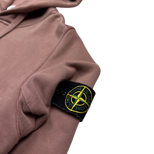 Stone Island 2018 Pink Cotton Pullover Hoodie - Medium