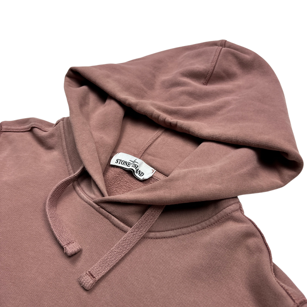 Stone Island 2018 Pink Cotton Pullover Hoodie - Medium