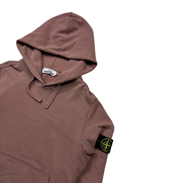 Stone Island 2018 Pink Cotton Pullover Hoodie - Medium