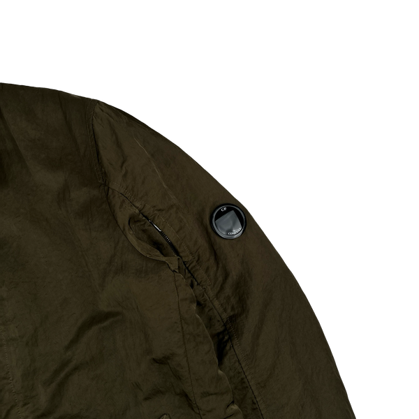 CP Company Khaki Nylon B Shimmer Lens Viewer Collared Jacket - Large