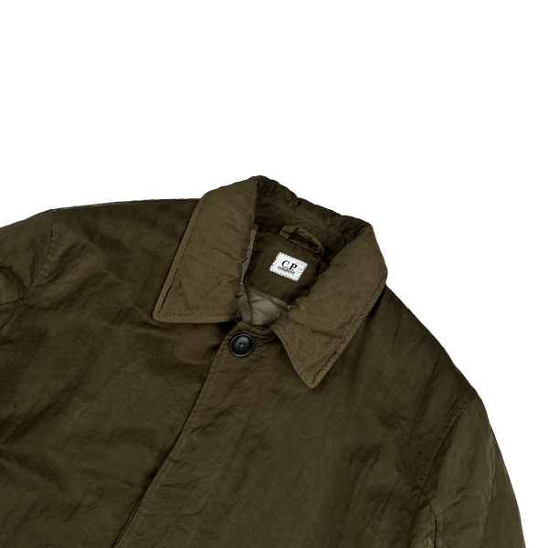 CP Company Khaki Nylon B Shimmer Lens Viewer Collared Jacket - Large