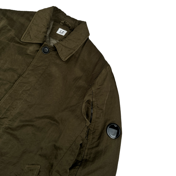 CP Company Khaki Nylon B Shimmer Lens Viewer Collared Jacket - Large