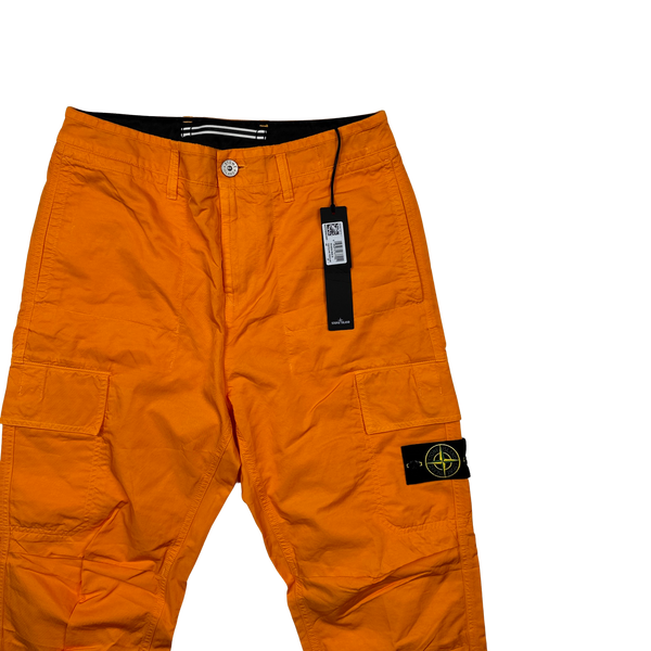 Stone Island 2023 Orange Regular Fit Cargo Twill TC Trousers - 30"