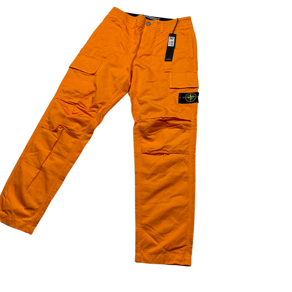 Stone Island 2023 Orange Regular Fit Cargo Twill TC Trousers - 30"