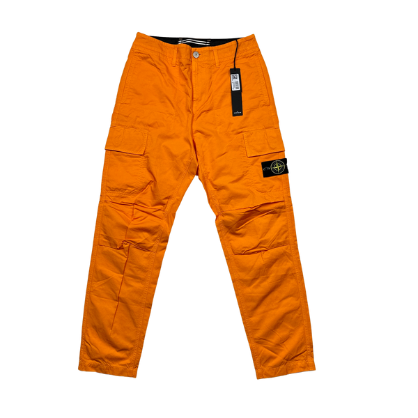 Stone Island 2023 Orange Regular Fit Cargo Twill TC Trousers - 30"