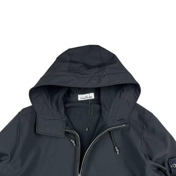 Stone Island 2020 Black Soft Shell Hooded Jacket - XXL