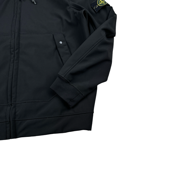 Stone Island 2020 Black Soft Shell Hooded Jacket - XXL
