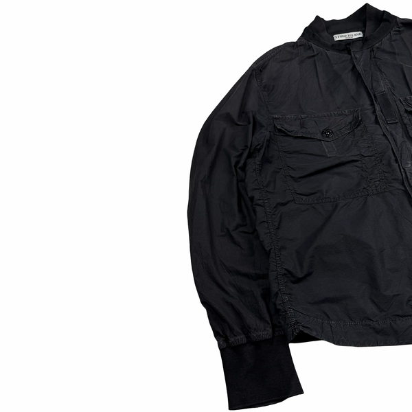 Stone Island 2010 Black Chest Zip Cotton Overshirt Jacket - Large