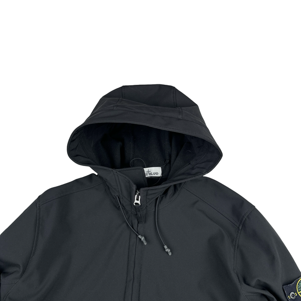 Stone Island 2020 Black Soft Shell Hooded Jacket - XXL