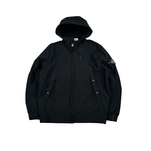 Stone Island 2020 Black Soft Shell Hooded Jacket - XXL