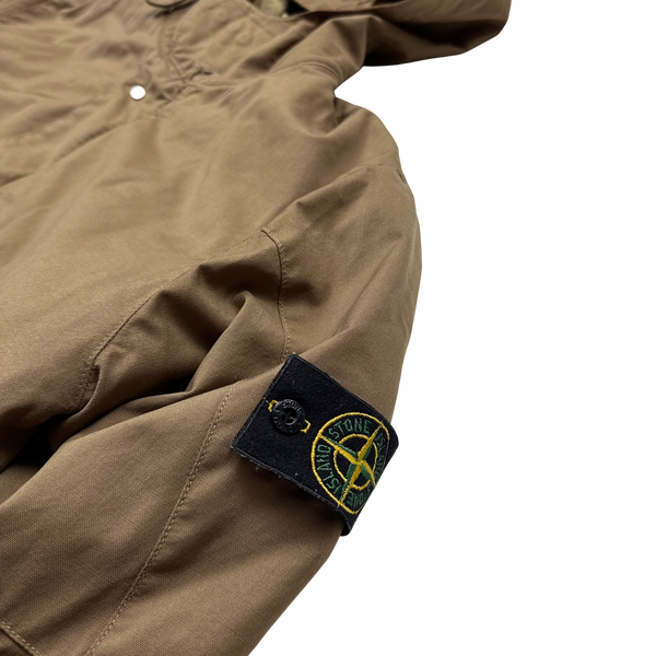 Stone Island 2001 Vintage Light Brown Quilted Parka Jacket - Large