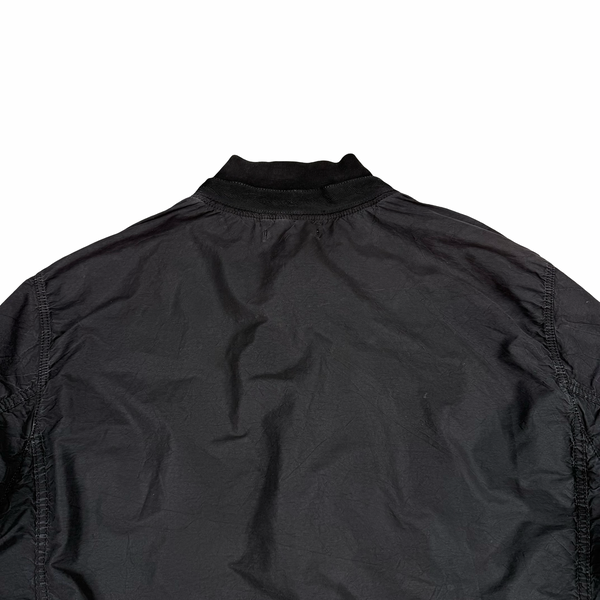Stone Island 2010 Black Chest Zip Cotton Overshirt Jacket - Large