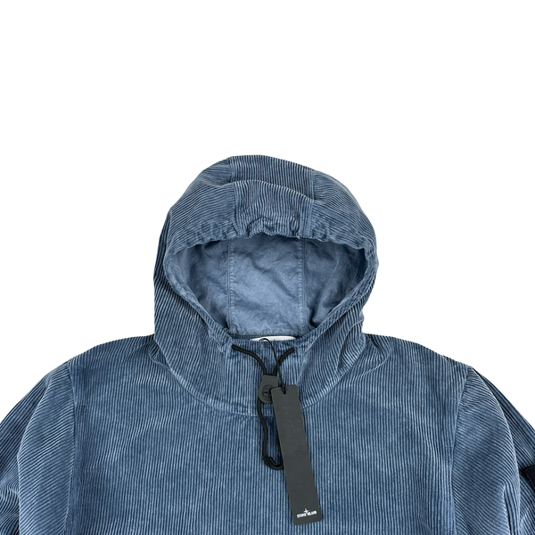 Stone Island Organic Cotton Corduroy 800 Frost Finish Hooded Jumper - Small