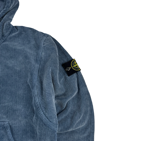 Stone Island Organic Cotton Corduroy 800 Frost Finish Hooded Jumper - Small