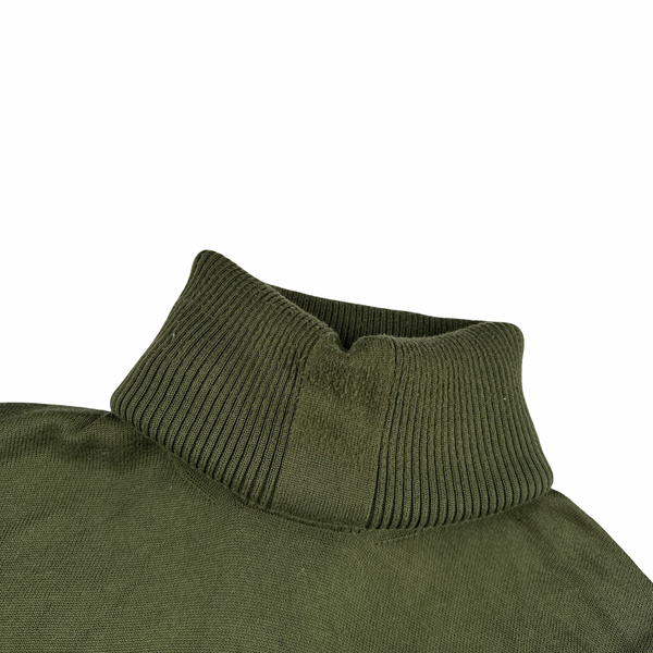 Stone Island Khaki Thick Roll Neck Knit - Large