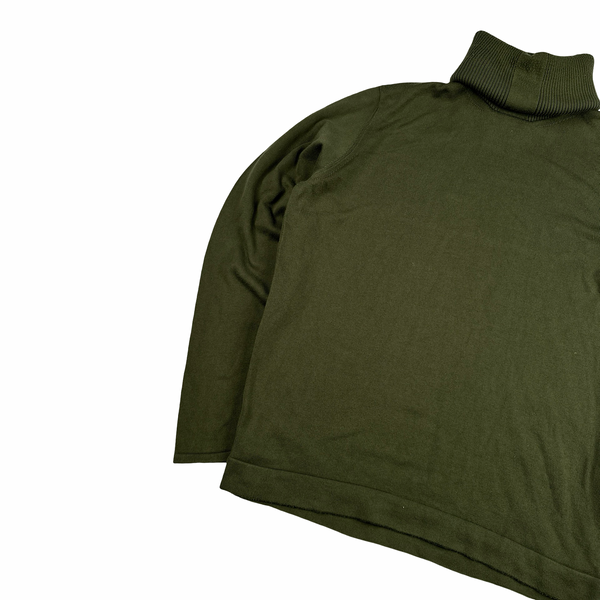 Stone Island Khaki Thick Roll Neck Knit - Large