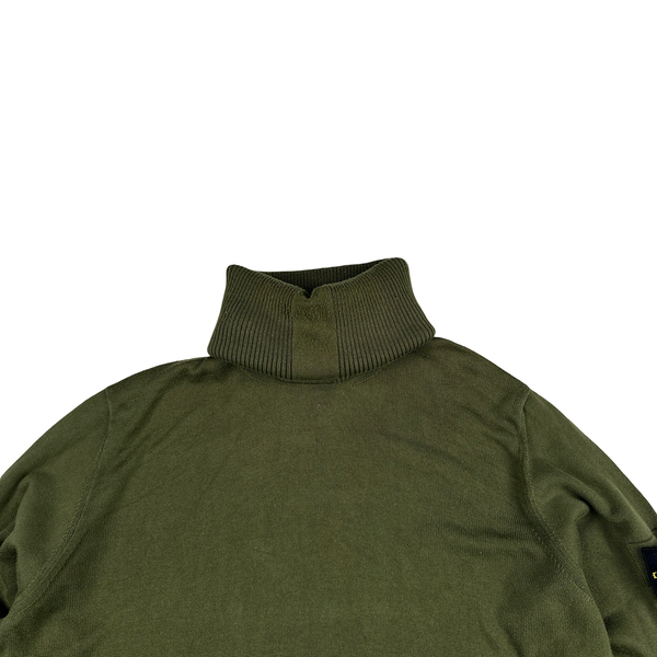 Stone Island Khaki Thick Roll Neck Knit - Large