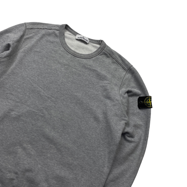 Stone Island 2019 Light Grey Cotton Crewneck Sweatshirt - Large
