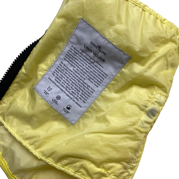 Stone Island Yellow Lamy Velour Hooded Jacket - Smalll