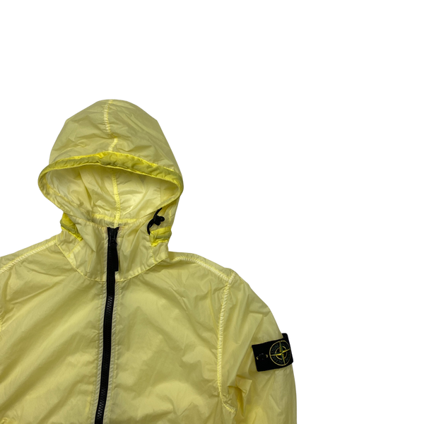 Stone Island Yellow Lamy Velour Hooded Jacket - Smalll