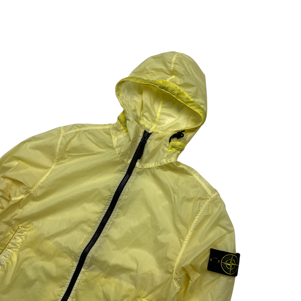 Stone Island Yellow Lamy Velour Hooded Jacket - Smalll