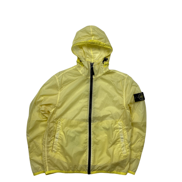 Stone Island Yellow Lamy Velour Hooded Jacket - Smalll