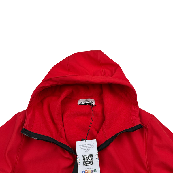 Stone Island 2022 Red E-Dye Soft Shell Jacket - Large