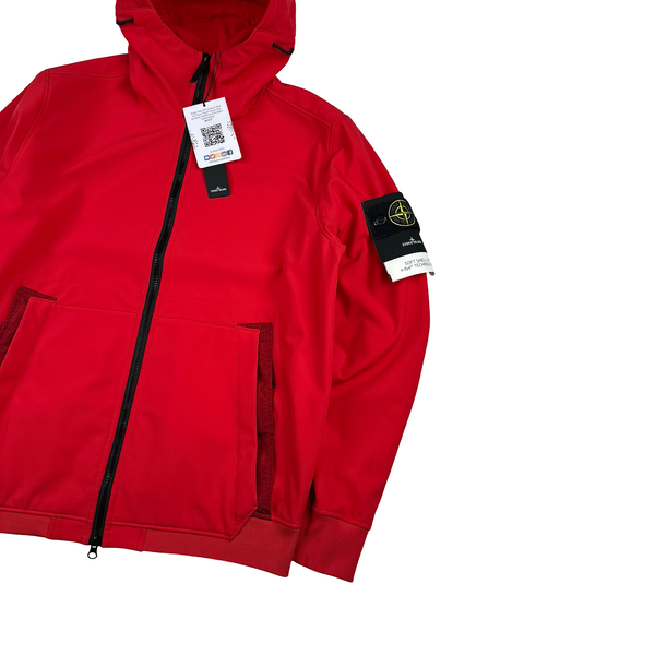 Stone Island 2022 Red E-Dye Soft Shell Jacket - Large