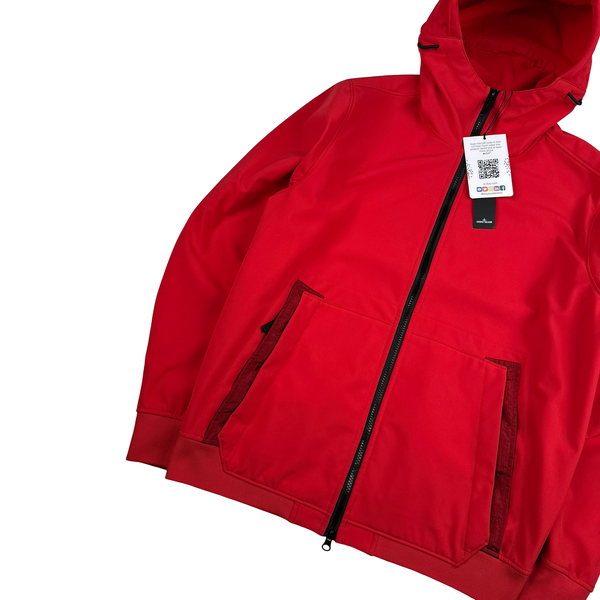 Stone Island 2022 Red E-Dye Soft Shell Jacket - Large