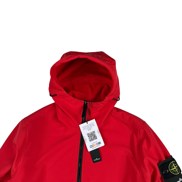 Stone Island 2022 Red E-Dye Soft Shell Jacket - Large