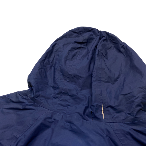 Stone Island 2006 Blue Antiqued Reflective Hooded Jacket - Large