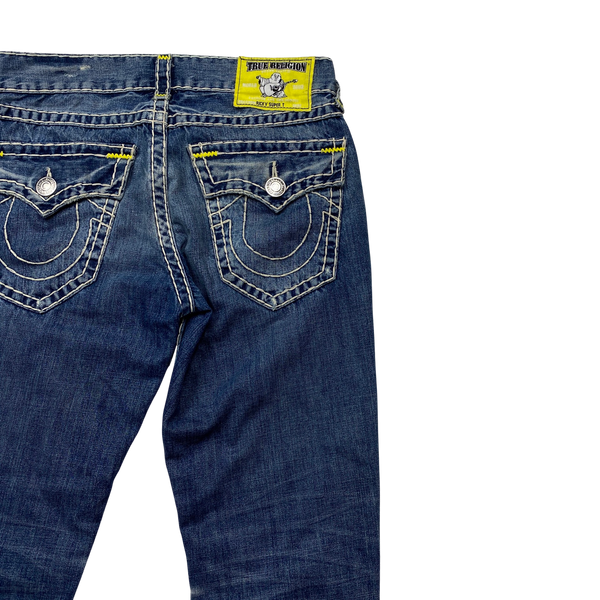 True Religion Yellow Contrast Stitch Ricky Super T Jeans - 32"
