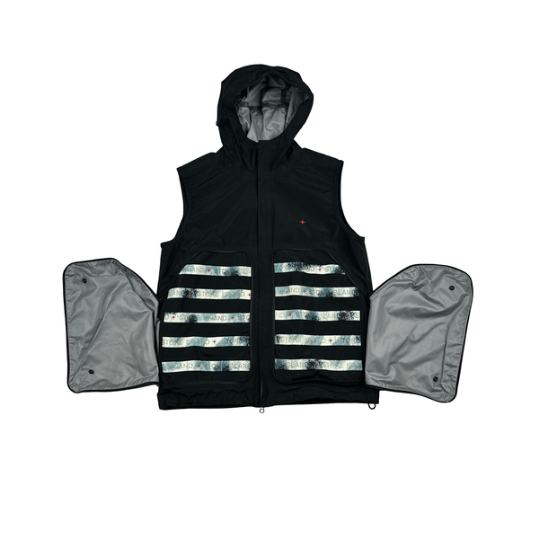 Stone Island Marina 2022 Black Gore-Tex Gilet - Medium