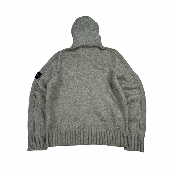 Stone Island 2011 Grey Zipped Wool Hoodie - Large