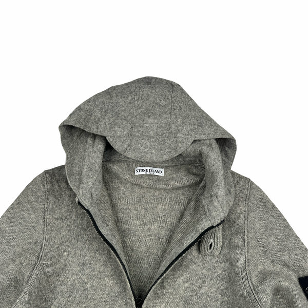 Stone Island 2011 Grey Zipped Wool Hoodie - Large