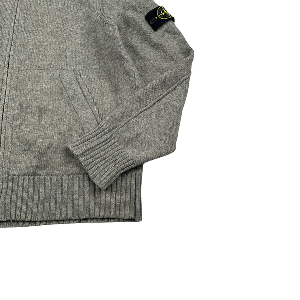 Stone Island 2011 Grey Zipped Wool Hoodie - Large