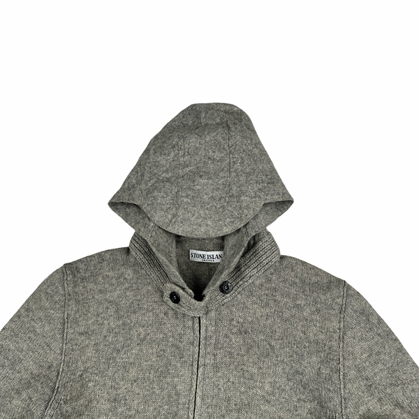 Stone Island 2011 Grey Zipped Wool Hoodie - Large