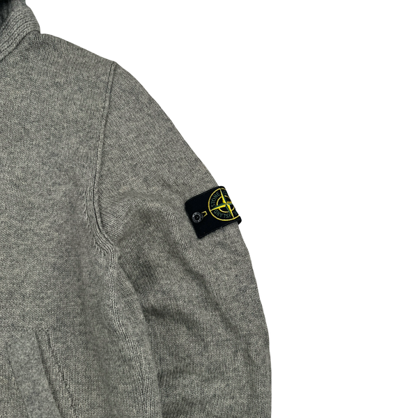 Stone Island 2011 Grey Zipped Wool Hoodie - Large