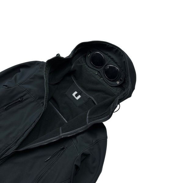 CP Company Black Goggle Soft Shell Jacket - Large