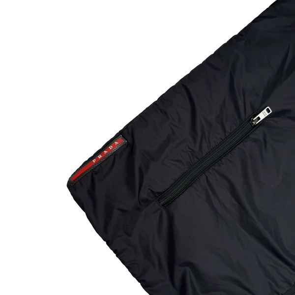 Prada Black Red Tab Quilted Zip Jacket - 3XL (58)