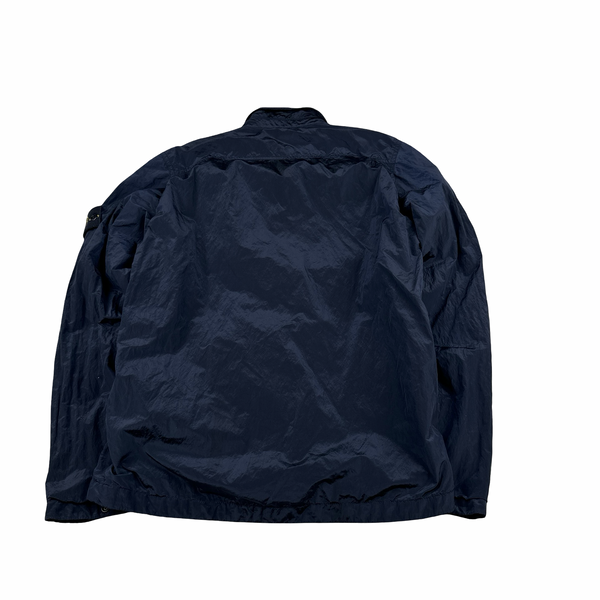 Stone Island Navy Nylon Metal Shimmer Overshirt - Small