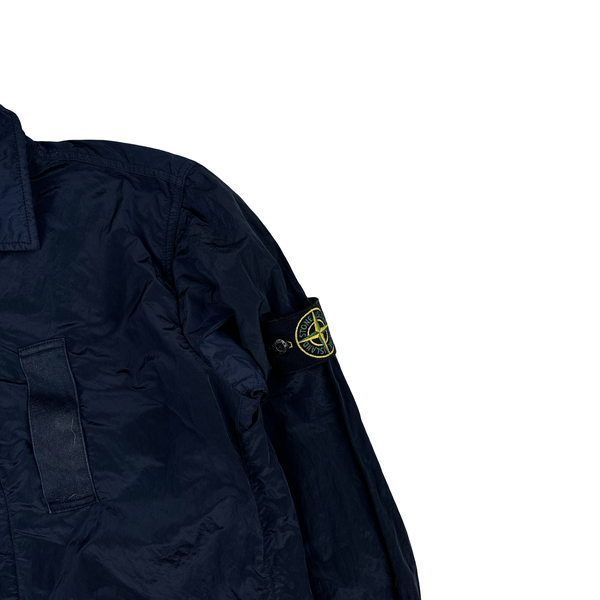 Stone Island Navy Nylon Metal Shimmer Overshirt - Small