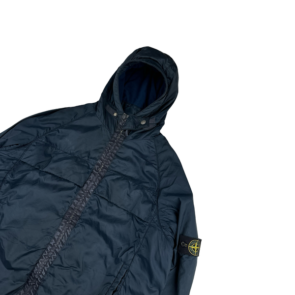 Stone Island 2000 Navy Vintage Fleece Lined Nylon Jacket - Large