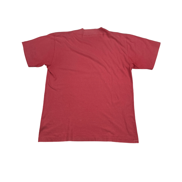 Stone Island 1986 Pink Cotton Spellout Vintage T Shirt - Large