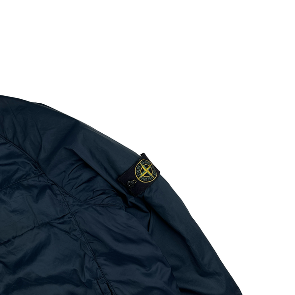 Stone Island Navy Nylon Metal Shimmer Overshirt - Small